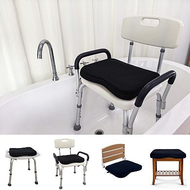 Shower Seat Cushion 4D Mesh Anti-Slip Silicone Bottom Thick Comfortable Easy Clean Bath Chair Pad