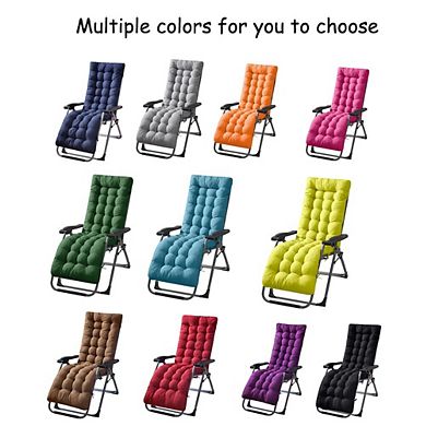 Patio Chaise Lounger Cushion Thick Padded 6 Ties Polyester Washable