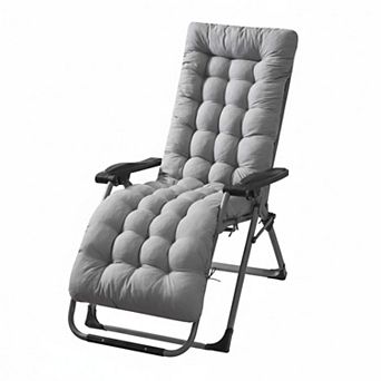 Patio Chaise Lounger Cushion Thick Padded 6 Ties Polyester Washable
