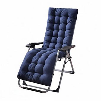 Patio Chaise Lounger Cushion Thick Padded 6 Ties Polyester Washable