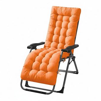 Patio Chaise Lounger Cushion Thick Padded 6 Ties Polyester Washable