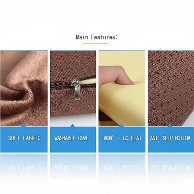 Square Chair Seat Cushion Memory Foam Non-Slip Machine Washable for Dining Kitchen Office Car