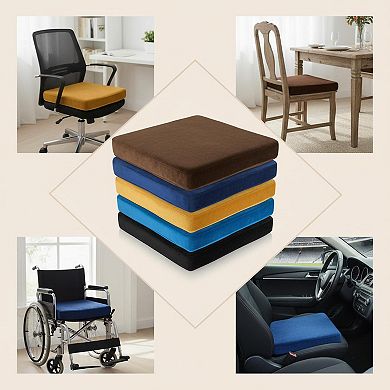 Square Chair Seat Cushion Memory Foam Non-Slip Machine Washable for Dining Kitchen Office Car