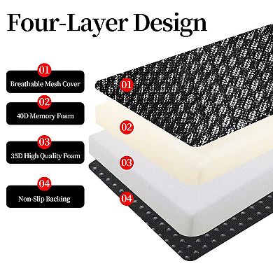 Extra Thick Memory Foam Chair Cushion Non Slip Portable Booster Seat with Handle