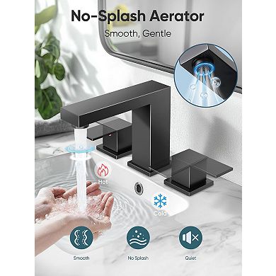 Bathroom Faucet 8 Inch Widespread 3 Hole 2 Handle Stainless Steel
