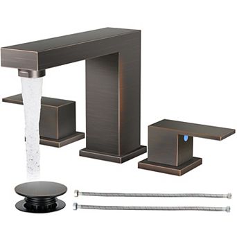 Bathroom Faucet 8 Inch Widespread 3 Hole 2 Handle Stainless Steel