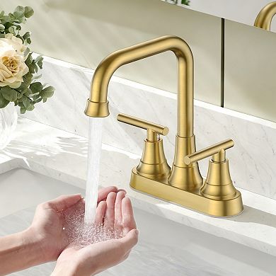 4 Inch Centerset Bathroom Faucet Brushed 2 Handle Water Saving RV Powder Room