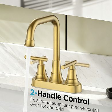4 Inch Centerset Bathroom Faucet Brushed 2 Handle Water Saving RV Powder Room