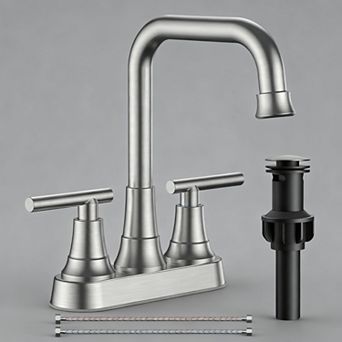 4 Inch Centerset Bathroom Faucet Brushed 2 Handle Water Saving RV Powder Room