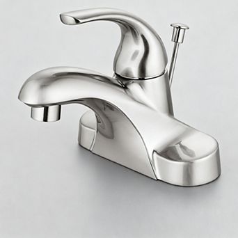 Bathroom Sink Faucet 4 Inch Centerset Single Handle With Lift Rod Drain And Supply Lines