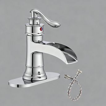Bathroom Faucet Chrome Waterfall Single Handle 1 3 Hole Pop Up Drain