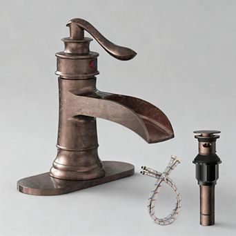 Bathroom Faucet Chrome Waterfall Single Handle 1 3 Hole Pop Up Drain
