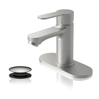 Bathroom Faucet Single Handle Sink 1 or 3 Hole Modern Metal Pop Up Drain