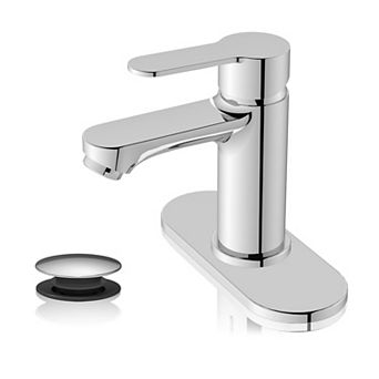 Bathroom Faucet Single Handle Sink 1 or 3 Hole Modern Metal Pop Up Drain