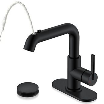 Pull Down Bathroom Faucet Sprayer Single Handle Sink Vanity Bar Gargle Function