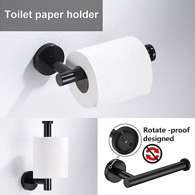 6 Pieces Brushed Bathroom Hardware Set Stainless Steel 24 Inch Wall Mounted Towel Bar Holder Rack