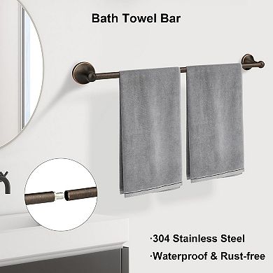 Antique Bathroom Hardware Set Brushed 24 Inch Towel Bar