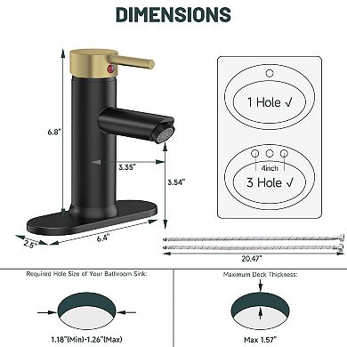 Bathroom Sink Faucet Single Handle Brass Ceramic Valve Matte Finish