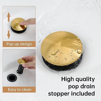Brushed Waterfall Bathroom Faucet Single Handle 1 3 Hole Sink Deck Plate Pop Up Drain