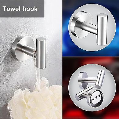 5 Pieces Brushed Bathroom Hardware Set SUS304 Stainless Steel 24 Inch Towel Bar Wall Mounted
