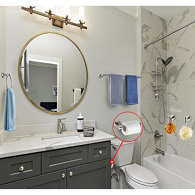 5 Pieces Brushed Bathroom Hardware Set SUS304 Stainless Steel 24 Inch Towel Bar Wall Mounted