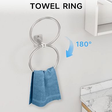 20 Pieces Bathroom Hardware Set Wall Mounted Towel Bar Ring Hook Toilet Paper Holder