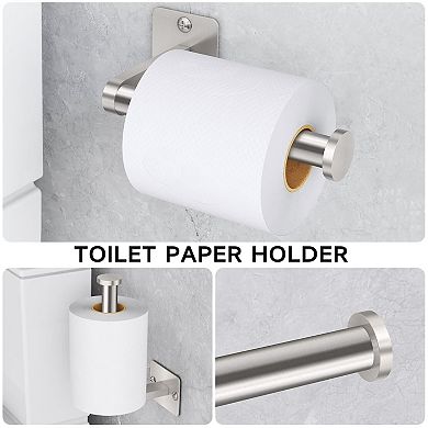 20 Pieces Bathroom Hardware Set Wall Mounted Towel Bar Ring Hook Toilet Paper Holder