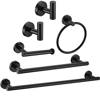 6 pc Brushed SUS304 Stainless Steel Bathroom Hardware Set Wall Mounted