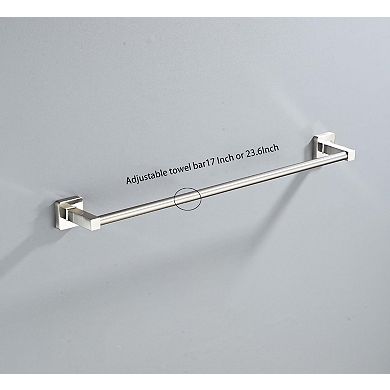 Brushed Bathroom Hardware Set 4 Pieces Stainless Steel Wall Mounted 23.6 Inch
