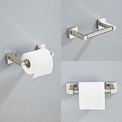 Brushed Bathroom Hardware Set 4 Pieces Stainless Steel Wall Mounted 23.6 Inch