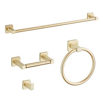 Brushed Bathroom Hardware Set 4 pc Stainless Steel Wall Mounted 23.6 Inch