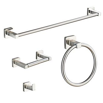 Brushed Bathroom Hardware Set 4 pc Stainless Steel Wall Mounted 23.6 Inch