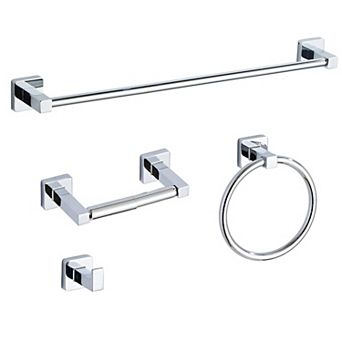 Brushed Bathroom Hardware Set 4 pc Stainless Steel Wall Mounted 23.6 Inch