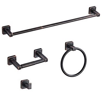 Brushed Bathroom Hardware Set 4 pc Stainless Steel Wall Mounted 23.6 Inch