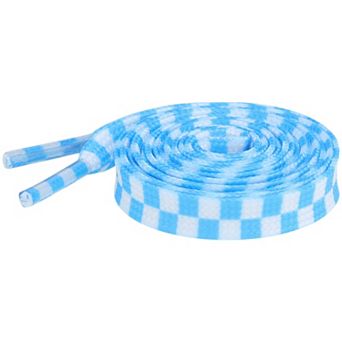 Women's Two Color Checkered Flat Shoelaces for Shoes 1 Pair 55.1"