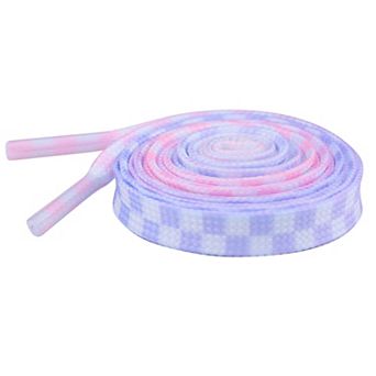 Women's Two Color Checkered Flat Shoelaces for Shoes 1 Pair 55.1"