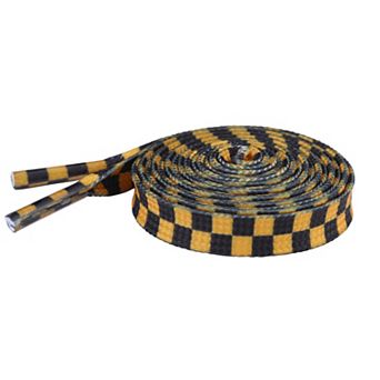 Women's Two Color Checkered Flat Shoelaces for Shoes 1 Pair 55.1"