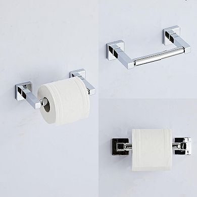 Brushed Bathroom Hardware Set 4 Piece Stainless Steel Wall Mounted Towel Bar Ring Hook Paper Holder