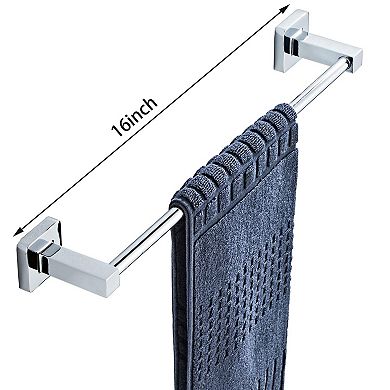 Brushed Bathroom Hardware Set 4 Piece Stainless Steel Wall Mounted Towel Bar Ring Hook Paper Holder