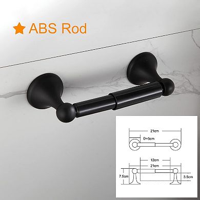 Bathroom Hardware Set Brushed Adjustable Towel Bar 8 Pieces Wall Mount