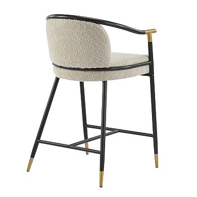 Christopher Knight Home Counter Stool with Iron Frame & Upholstered Seat Set of 2