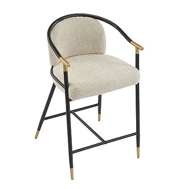 Christopher Knight Home Counter Stool with Iron Frame & Upholstered Seat Set of 2