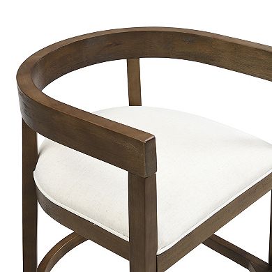 Christopher Knight Home Rubber Wood Counter Stool with Cutout Barrel Back & Tub Design Set of 2
