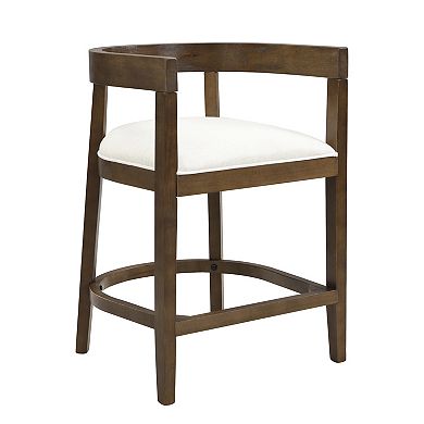 Christopher Knight Home Rubber Wood Counter Stool with Cutout Barrel Back & Tub Design Set of 2