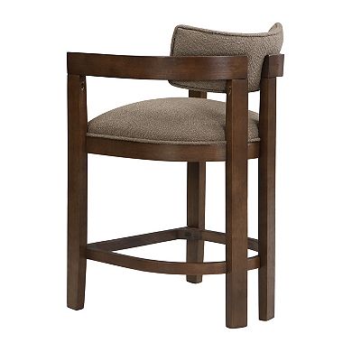 Christopher Knight Home Counter Height Bar Stool with Curved Solid Wood Backrest Set of 2