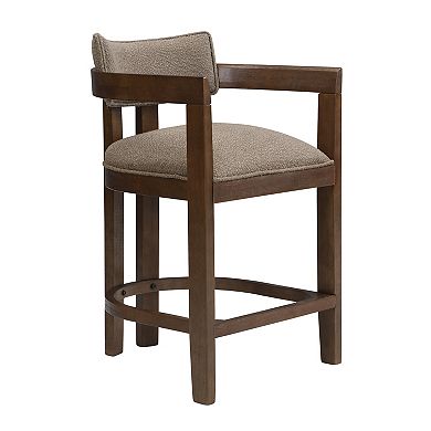 Christopher Knight Home Counter Height Bar Stool with Curved Solid Wood Backrest Set of 2