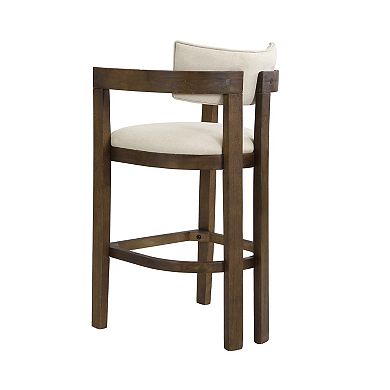 Christopher Knight Home Wooden Bar Stool with Curved Backrest & Upholstered Seat Set of 2