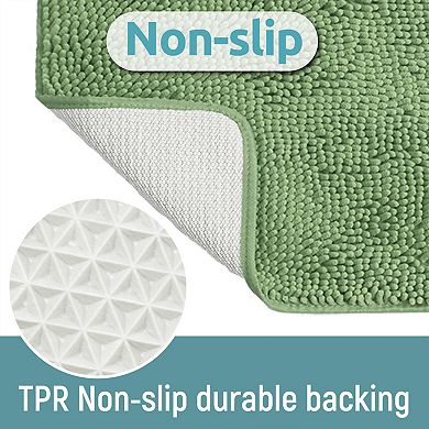 Bathroom Rugs, Extra Soft Absorbent Chenille Bath Rugs, Rubber Backing Quick Dry, Machine Washable