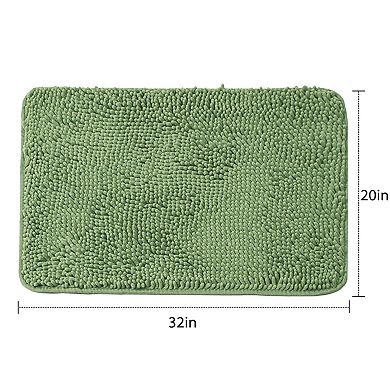 Bathroom Rugs, Extra Soft Absorbent Chenille Bath Rugs, Rubber Backing Quick Dry, Machine Washable