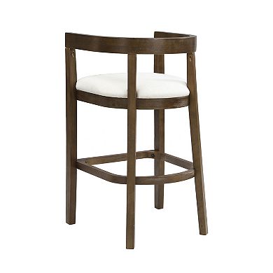 Christopher Knight Home Bar Stool with Cutout Barrel Back & Upholstered U-Shaped Seat Set of 2